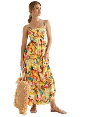 farm rio sand richelieu sleeveless midi dress Off-White Richelieu Midi Dress  FARM Rio